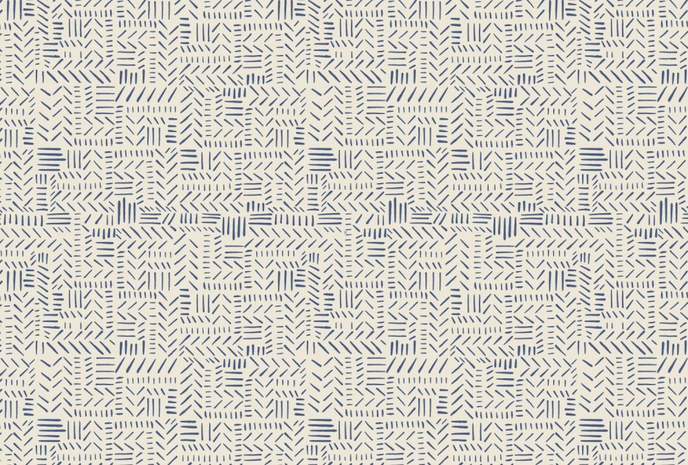 Blue and Sand (tan) Tribal Wallpaper Print